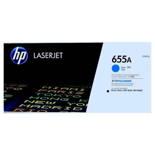 HP 655A Toner - CF451A - Cyan - Original HP LaserJet Toner Cartridge