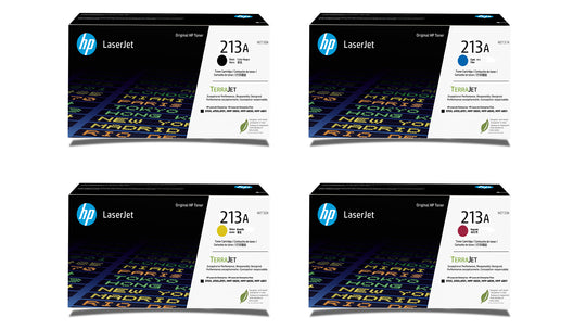 HP 213A Toner 4 pack - W2130A W2131A W2133A W2132A - Black Cyan Magenta Yellow - Original HP Toner Cartridges