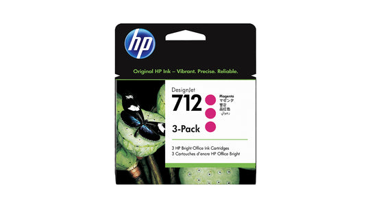 HP 712 Ink - Magenta 3 Pack - Original HP DesignJet Ink Cartridge (3ED78A)