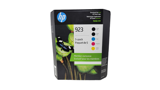 HP 923 Ink – Combo 5 pack - 2 Black Cyan Yellow Magenta - Original HP Ink Cartridges (6C3Y8BN)