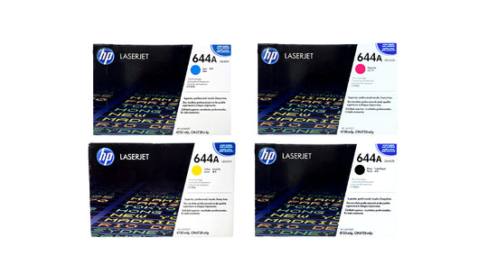HP 644A Toner 4 Pack - Q6460A Q6461A Q6462A Q6463A - Black Cyan Magenta Yellow - Original HP LaserJet Toner Cartridges