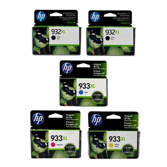 HP 932XL / HP 933XL High Yield Ink SET - Combo 5 Pack - Black - Original HP Ink Cartridges (N9H69FN#140)