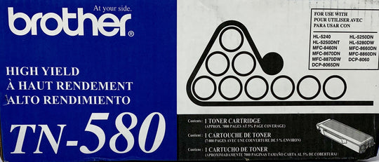 Brother TN-580 Black High-Yield Laser Toner Cartridge