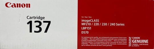 Genuine Canon 137 Black Toner Cartridge, Standard (9435B001AA)