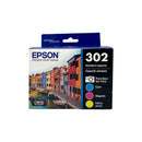 Genuine Epson 302 Photo Black/Color Ink Cartridge, Standard Yield, 4/Pack (T302520-S)