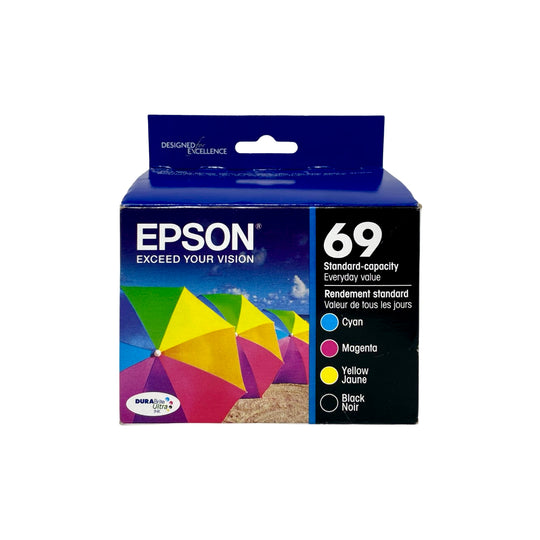 Genuine Epson 69 Black/Color Ink Cartridges, Standard Yield, 4/Pack (T069120-BCS)