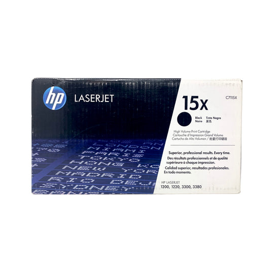 Genuine HP 15X C7115X Black High-Yield LaserJet Toner Cartridge