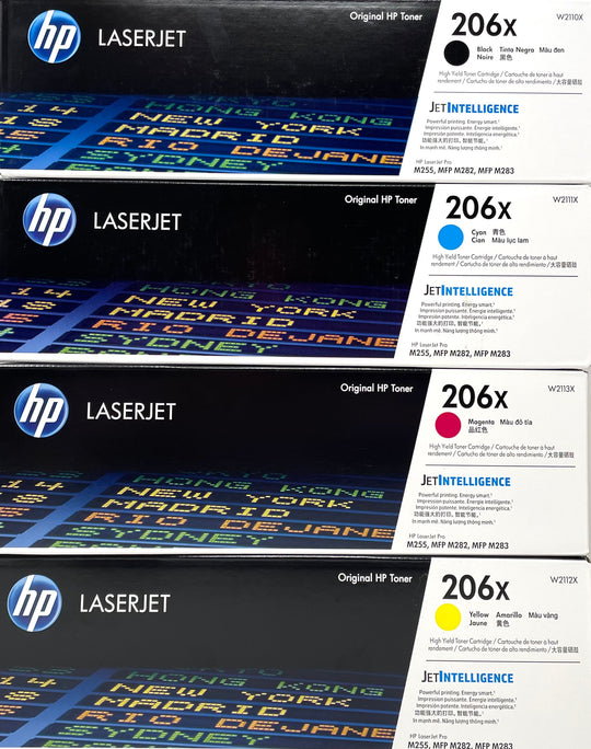 Genuine HP 206X Set Black Cyan Magenta Yellow Toner Cartridges