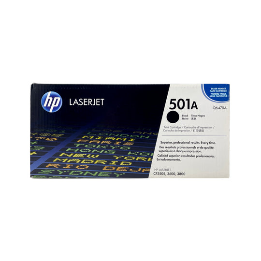 Genuine HP 501A Black Q6470A LaserJet Toner Cartridge