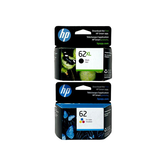 Genuine HP 62XL Black High-Yield and 62 Tri-Color Ink Cartridge Multi-Pack 2-Pack