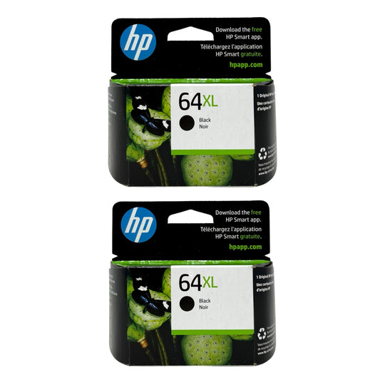 HP 64XL High Yield Ink 2 Pack - Black - Original HP LaserJet Ink Cartridges