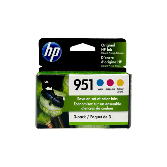 Genuine HP 951 Cyan/Magenta/Yellow Ink Cartridges, 3/Pack (CR314FN#140)