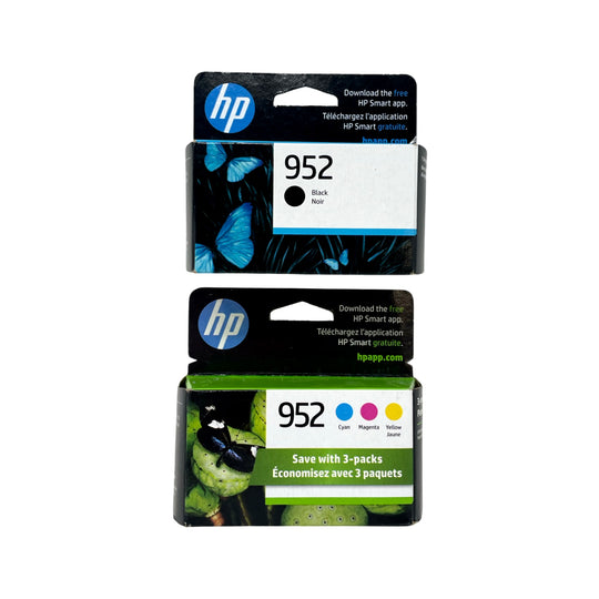 HP 952 Ink 4 pack - Black Cyan Magenta Yellow - Original HP Ink Cartridges (X4E07AN#140)