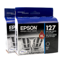 Genuine Epson 127 Black Ink Cartridges, Extra High Yield, 2/Pack (T127120-D2)