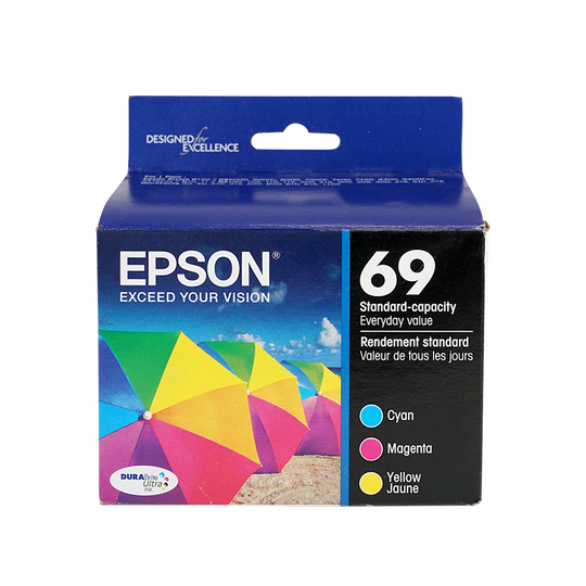 Genuine Epson 69 Color Combination Ink Cartridges, Standard Yield 3/Pack (T069520)