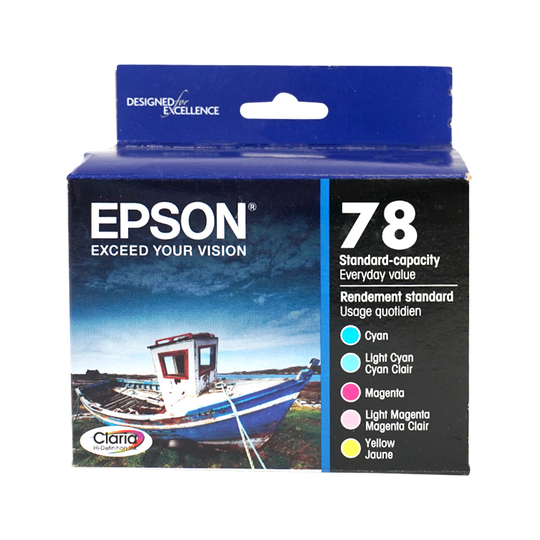 Genuine Epson Multipack 78 Color Combination Ink Cartridges, 5/Pack (T078920-S)