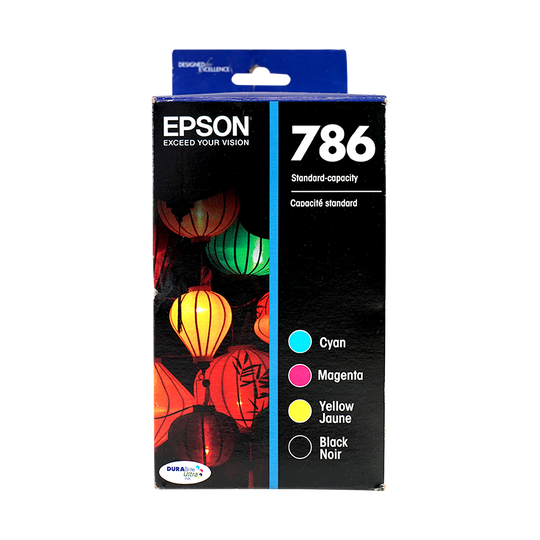 Genuine Epson 786 Black/Color Ink Cartridges, Standard, 4/Pack (T786120-BCS)