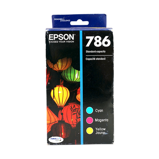 Genuine Epson 786 Color Combination Ink Cartridges, Standard, 3/Pack (T786520-S)