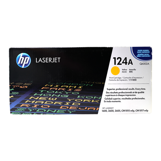 Genuine HP 124A Yellow Q6002A LaserJet Toner Cartridge