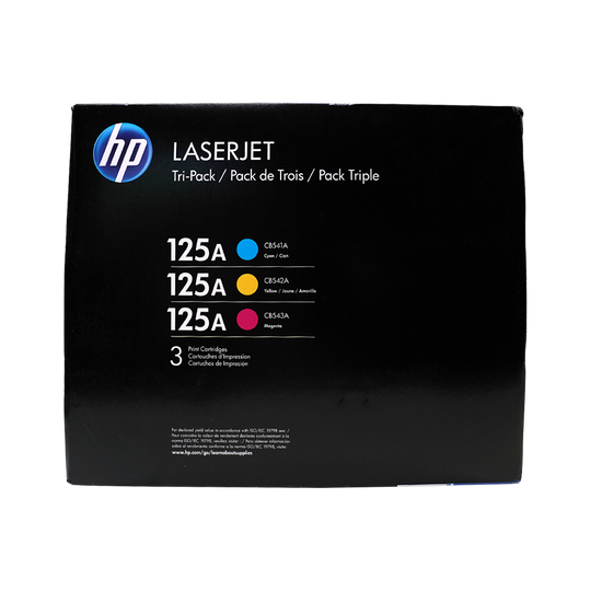 Genuine HP 125A CE259A LaserJet Toner Cartridges Tri-Color 3-Pack Cyan Magenta Yellow