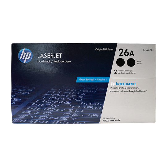 Genuine HP 26A 2-Pack CF226AD1 Black LaserJet Toner Cartridges