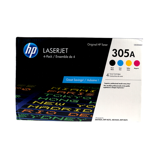 Genuine HP 305A SET CE410A CE411A CE412A CE413A Black Cyan Magenta Yellow LaserJet Toner Cartridges
