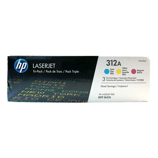 Genuine HP 312A CF440AM LaserJet Toner Cartridge Combo Tri-Pack 3-Pack