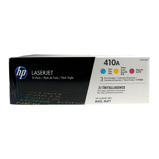 Genuine HP 410A CF251AM LaserJet Toner Cartridges Tri-Color 3-Pack Cyan Magenta Yellow