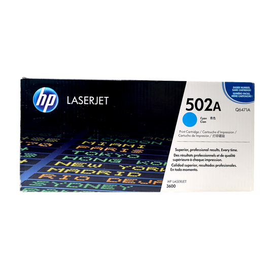 Genuine HP 502A Cyan Q6471A LaserJet Toner Cartridge