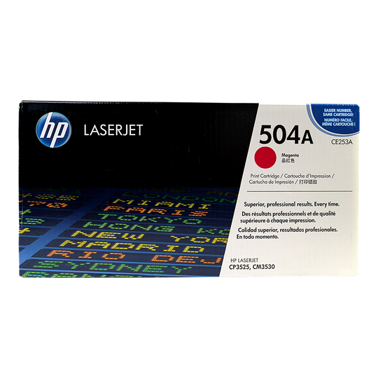 Genuine HP 504A Magenta CE253A LaserJet Toner Cartridge