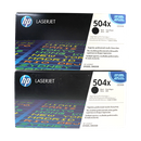 Genuine HP 504X Black 2-Pack CE250XD High-Yield Laser Toner Cartridges Dual Pack