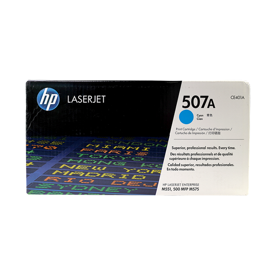 Genuine HP 507A Cyan CE401A LaserJet Toner Cartridge