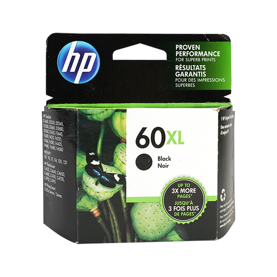 Genuine HP 60XL Black Ink Cartridge, High-Yield (CC641WN)