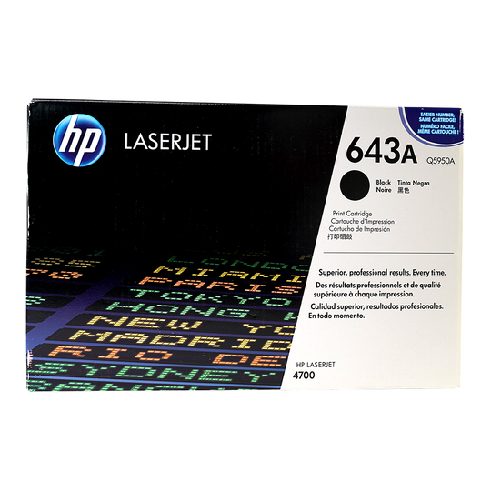 Genuine HP 643A Black Q5950A LaserJet Toner Cartridge