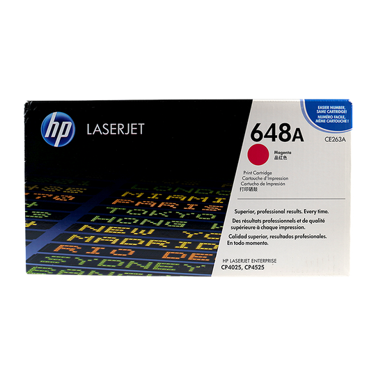 Genuine HP 648A Magenta CE263A LaserJet Toner Cartridge