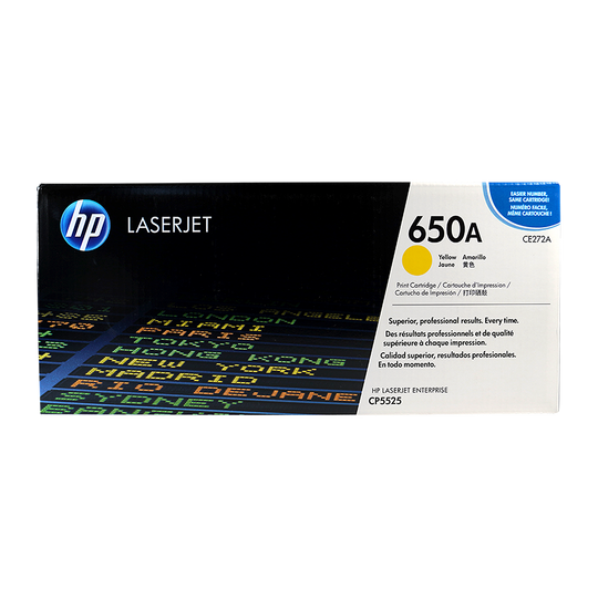 Genuine HP 650A Yellow CE272A LaserJet Toner Cartridge