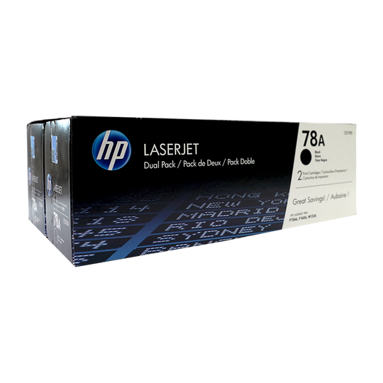 Genuine HP 78A 2-Pack CE278D Black LaserJet Toner Cartridges Dual Pack