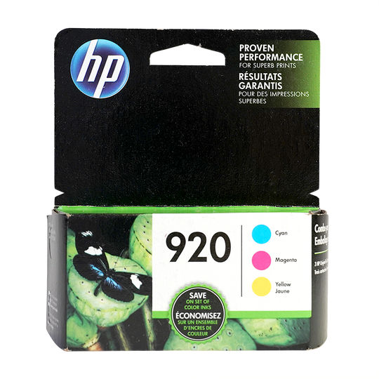 Genuine HP 920 Color Combination Ink Cartridges, Standard Yield 3/Pack (N9H55FN#140)