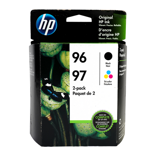 Genuine HP 96 Black AND 97 Tri-Color Ink Cartridge Set