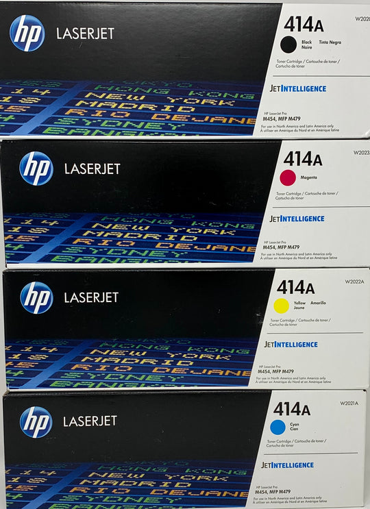 Genuine HP 414A SET W2020A W2021A W2022A W2023A Black Cyan Magenta Yellow LaserJet Toner Cartridges