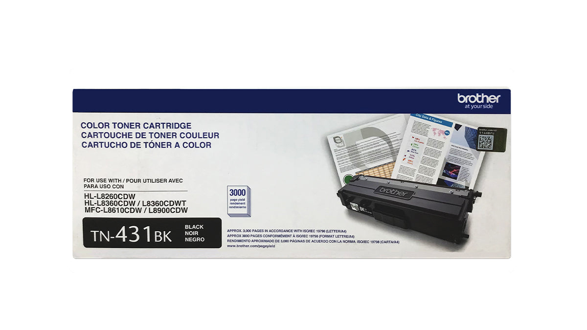 Brother TN-431 High Yield Toner - TN431BK - Black - Original Brother Laser Toner Cartridge