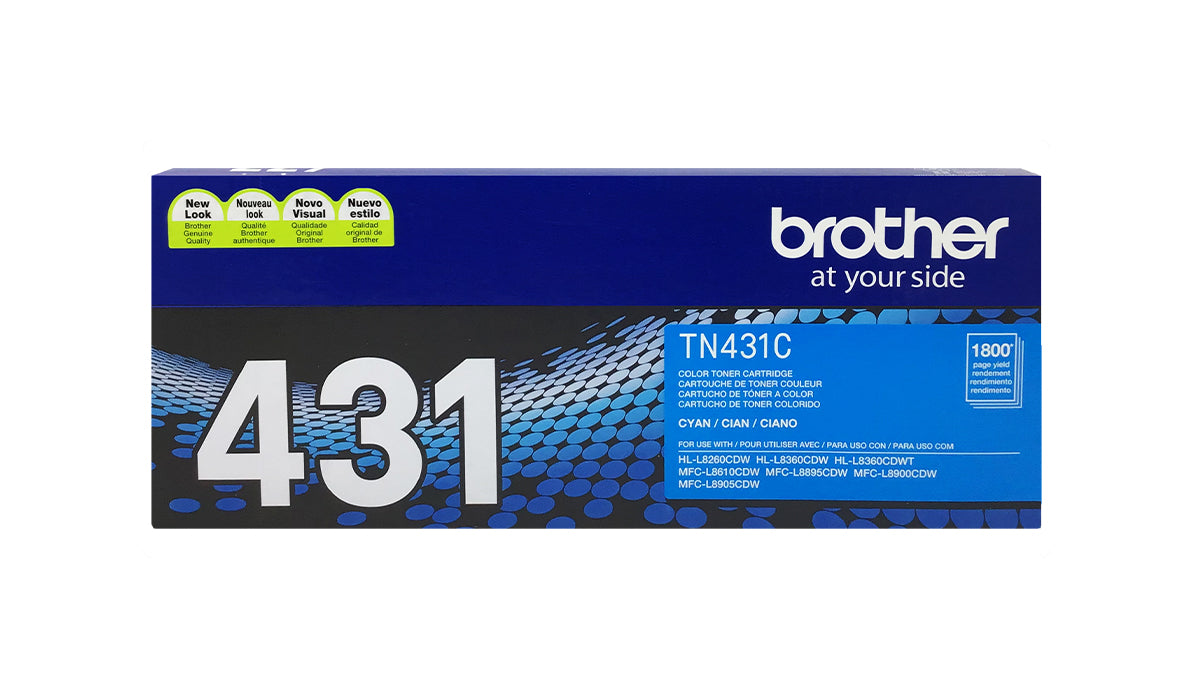 Brother TN-431 High Yield Toner - TN431C - Cyan - Original Brother Laser Toner Cartridge