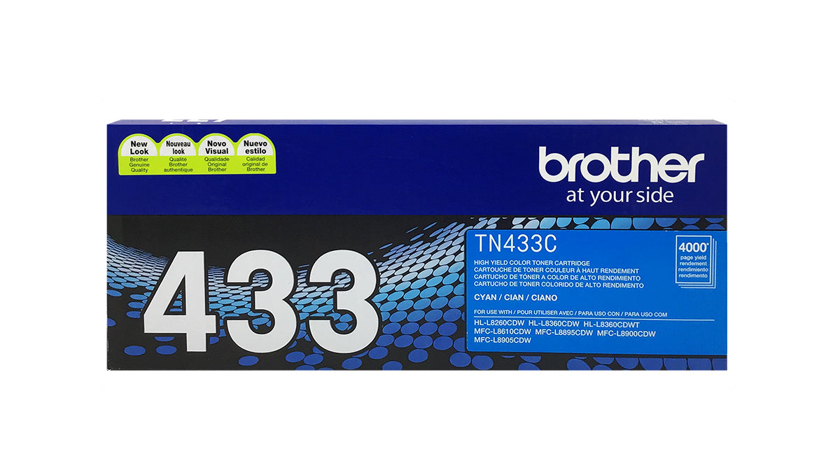 Brother TN-433 High Yield Toner - TN433C - Cyan - Original Brother Laser Toner Cartridge