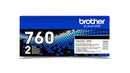 Brother TN-760 High Yield Toner 2 Pack - TN760BK - Black - Original Brother Laser Toner Cartridge