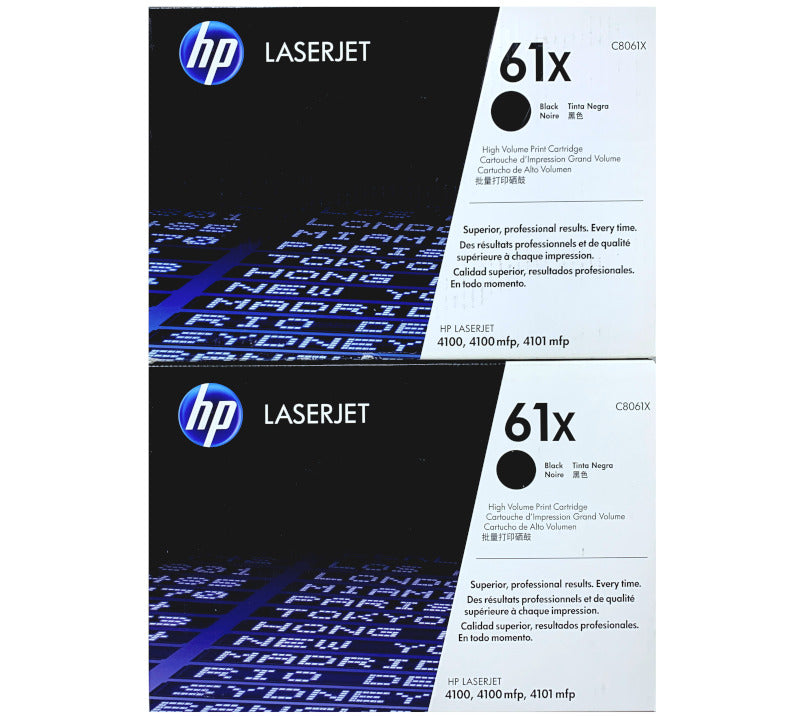 HP 61X Toner 2 Pack - C8061D C8061X - Black - Original HP LaserJet Toner Cartridges