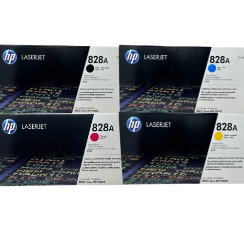 HP 828A Toner - Combo 4 pack - CF358A CF359A CF364A CF365A - Black Cyan Magenta Yellow  - Original HP LaserJet Toner Cartridges
