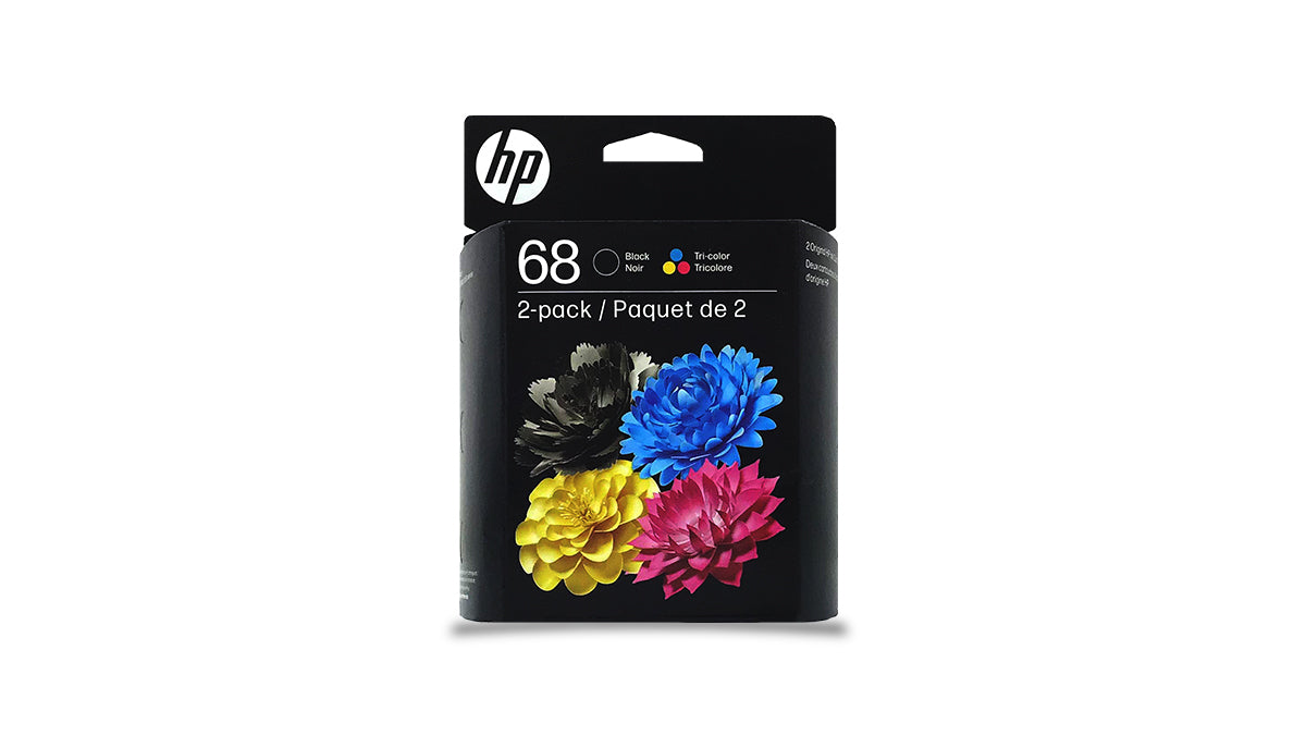 HP 68 Ink 2 pack – Black Tri-color - Original HP Ink Cartridges (6L6S2TN)