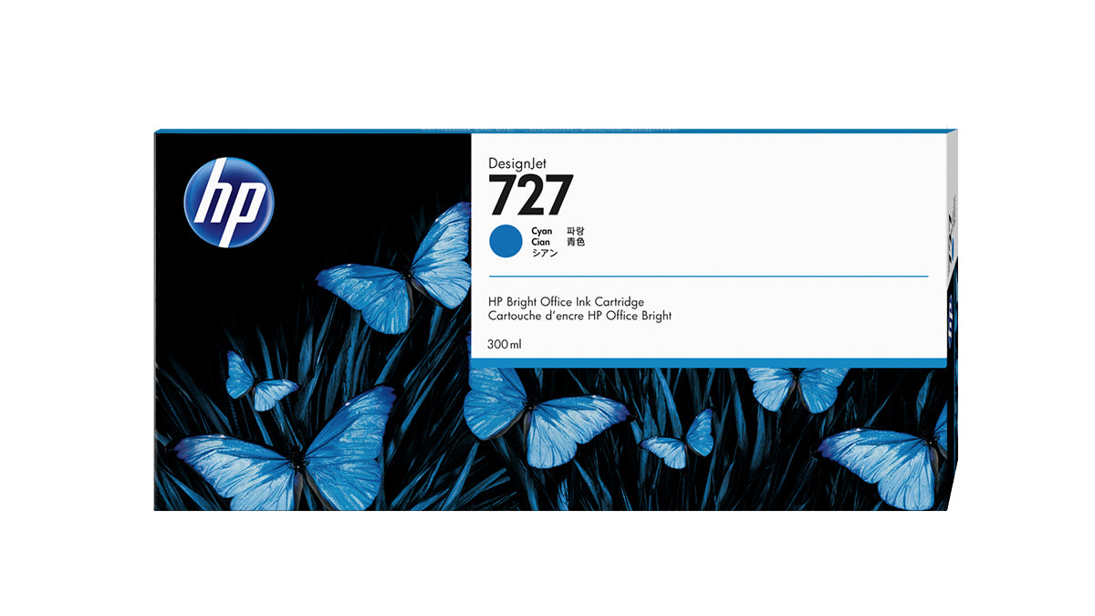 HP 727 300-ml Ink - Cyan - Original HP DesignJet Ink Cartridge (F9J76A)