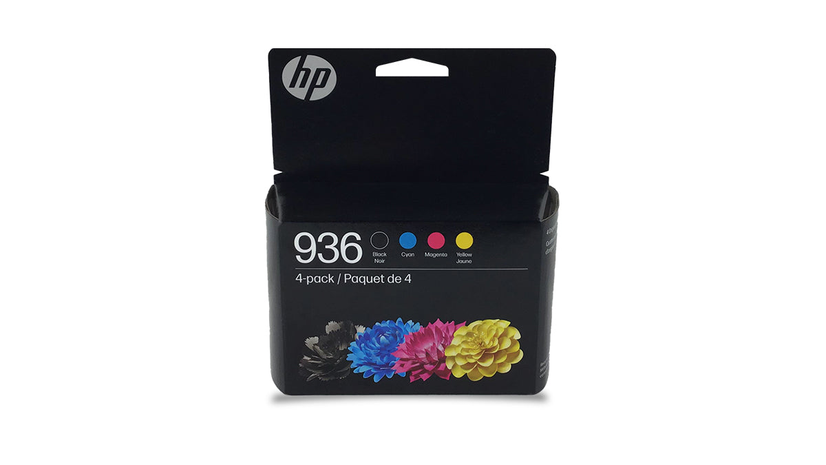 HP 936 Ink – Combo 4 pack -  Black Cyan Yellow Magenta  - Original HP Ink Cartridges (6C3Z5LN)