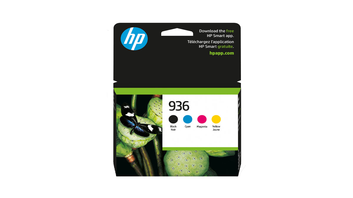 HP 936 Ink - Combo 4 pack -  Black Cyan Yellow Magenta  - Original HP Ink Cartridges (6C3Z5LN)